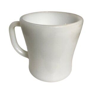Vintage Anchor Hocking Fire-King White Milk Glass D-Handled Mug Coffee Cup 8 Oz